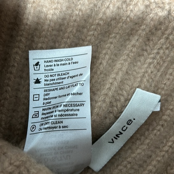 Vince Tan Cashmere Donegal Rib Cuffed Hat one size - Picture 11 of 11